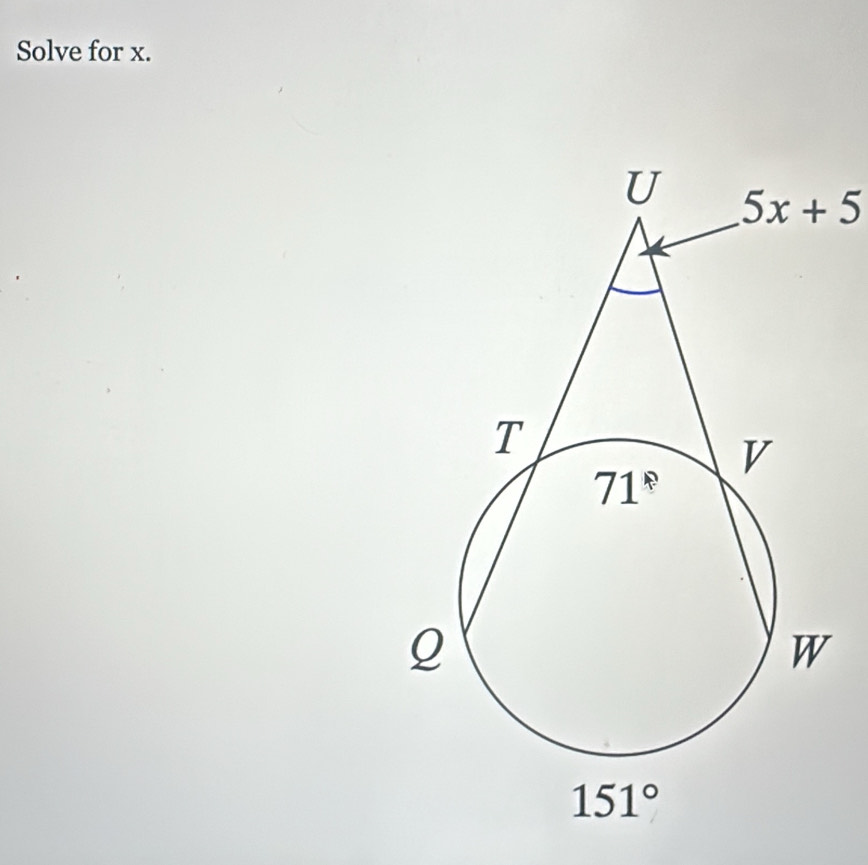 Solve for x.
5x+5