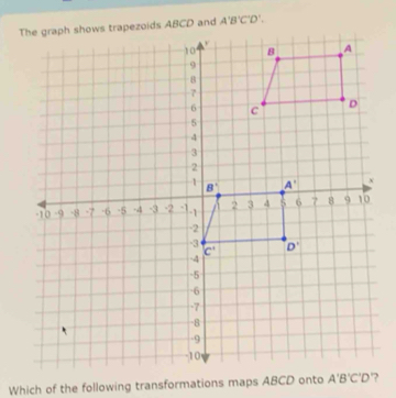 Which of the following transformations maps ABCD onto