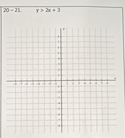 20 - 21. y>2x+3