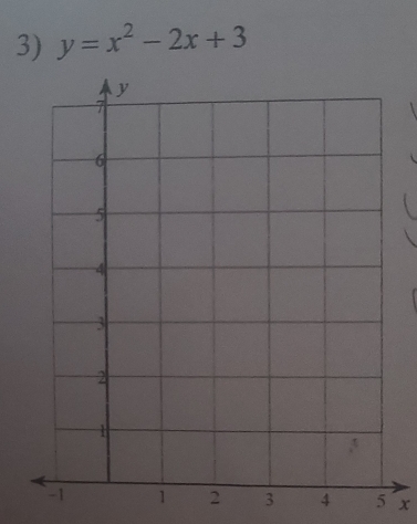 y=x^2-2x+3
3 4 5 x