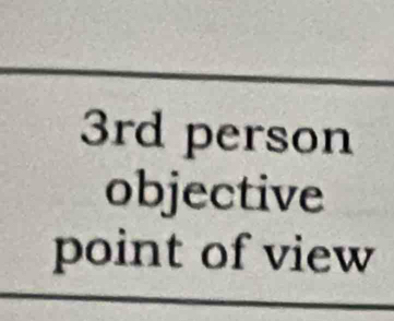 3rd person 
objective 
point of view