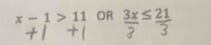 x-1>11 OR y