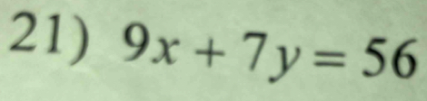 9x+7y=56