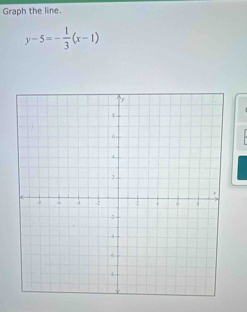 Graph the line.
y-5=- 1/3 (x-1)