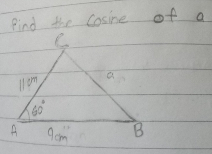 Find the cosine of a