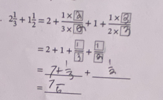 3+½=2+÷+1+-
=2+1+÷+÷
_ 
=
_+ 
_ 
=