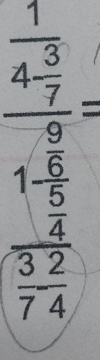 frac  1/4  1/7  3/7 = frac  2/3  3/7 - 2/4 endarray 