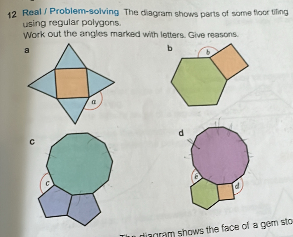 Solved: Real / Problem-solving The diagram shows parts of some floor ...