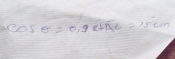 cos θ =0.9x+AC=15cm