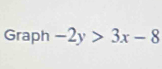 Graph -2y>3x-8