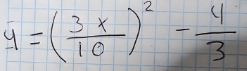 y=( 3x/10 )^2- 4/3 