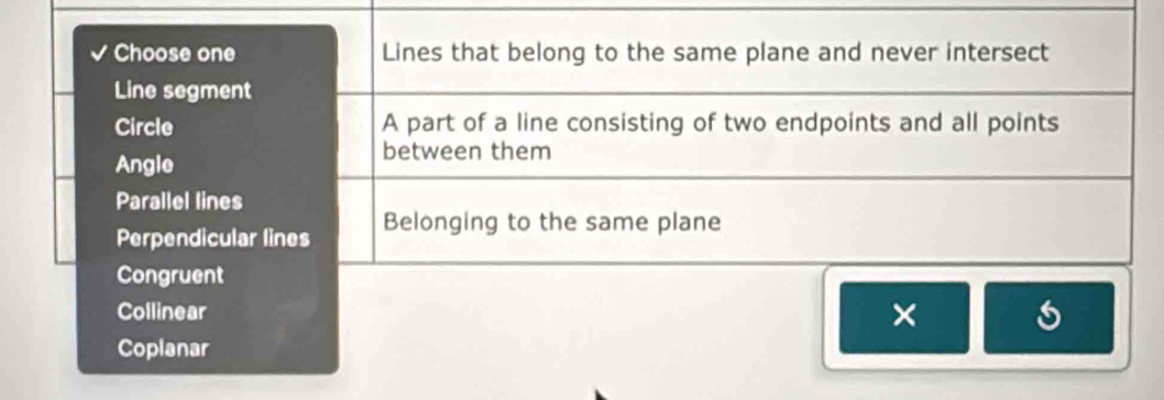 Collinear
×
Coplanar