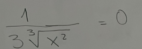  1/3sqrt[3](x^2) =0