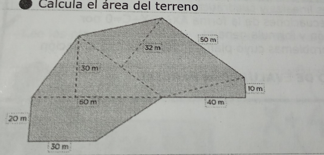 Calcula el área del terreno