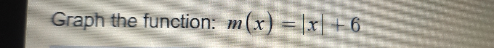 Graph the function: m(x)=|x|+6