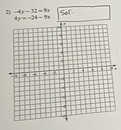 -4y-32=9x So
4y=-24-9x
x