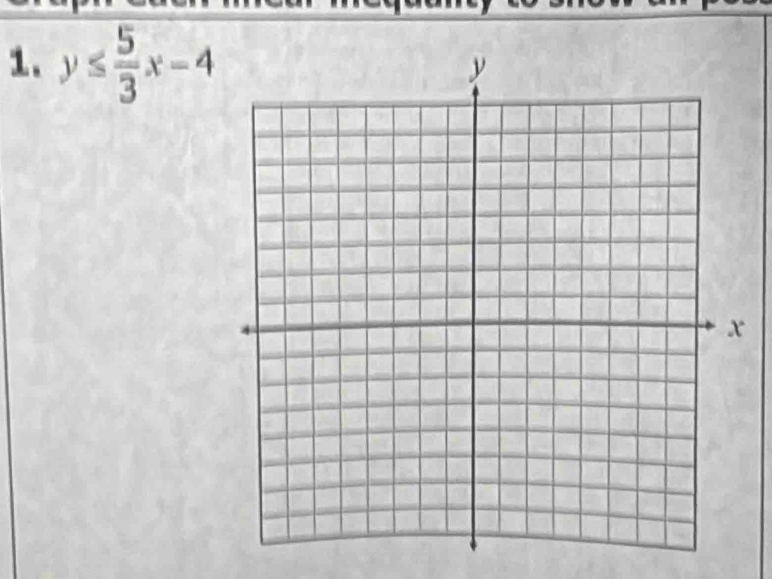 y≤  5/3 x-4