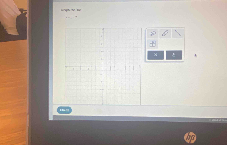 Graph the line.
y=x-7
× 
Check