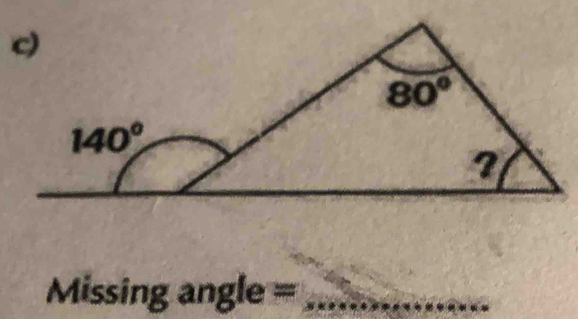 Missing angle= _