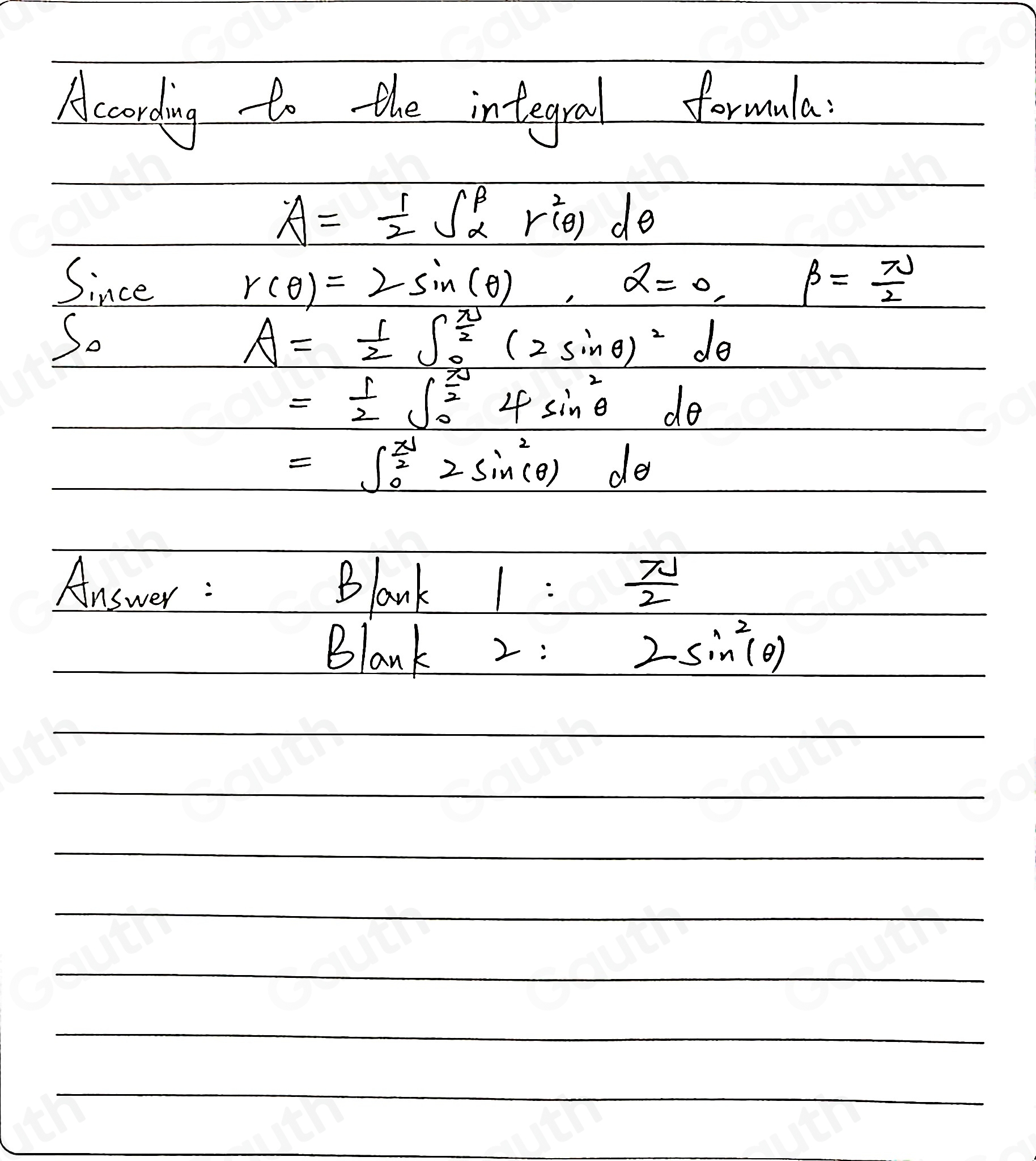 Solved: Write an integral that represents the area of the shaded region ...