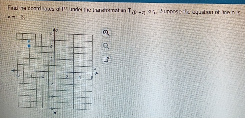 Find the coordinates of P under the transformation T(0,-2). Suppose the equation of line n is
x=-3