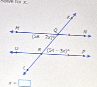 Sole for x.
x=□