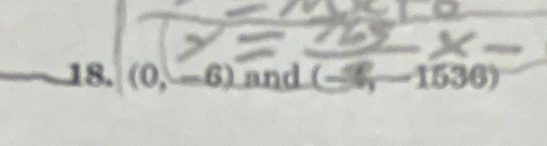 (0,-6) and x° 1 B