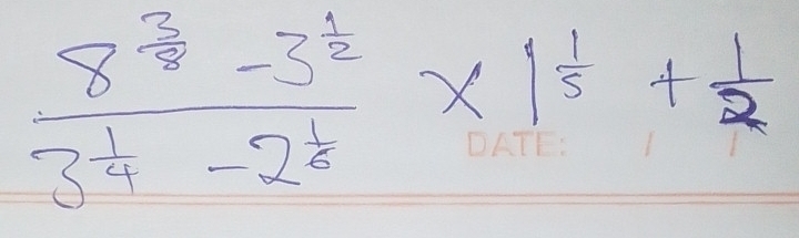 frac 8^(frac 3)8-3^(frac 1)23^(frac 1)4-2^(frac 1)6* 1^(frac 1)5+ 1/2 