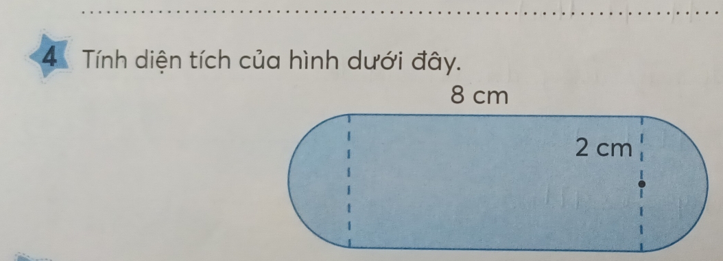 Tính diện tích của hình dưới đây.