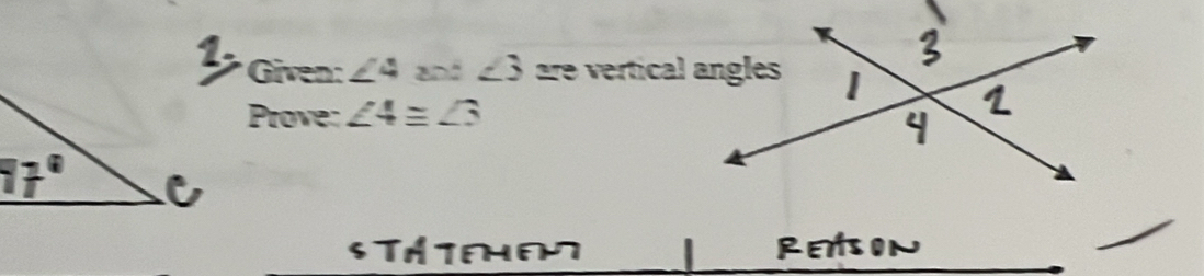 Given: ∠ 4 ∠ 3
Prove: ∠ 1 -