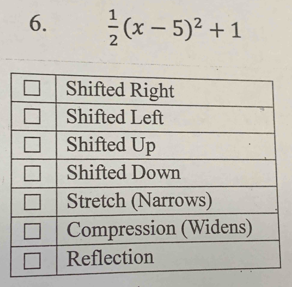  1/2 (x-5)^2+1