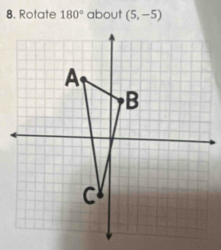 Rotate 180° about (5,-5)