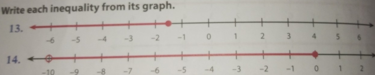 Write each inequality from its graph.
-10 -9 -8 -7 -6 -5 -4