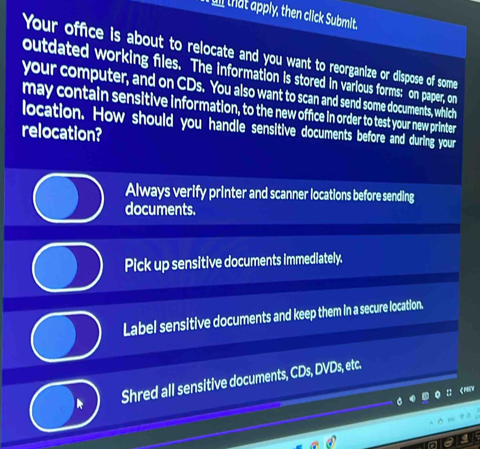 Solved: that apply, then click Submit. Your office is about to relocate ...