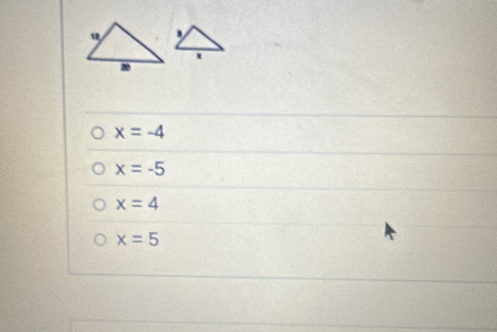 x=-4
x=-5
x=4
x=5