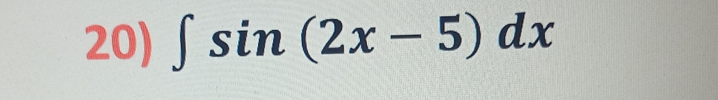 ∈t sin (2x-5)dx