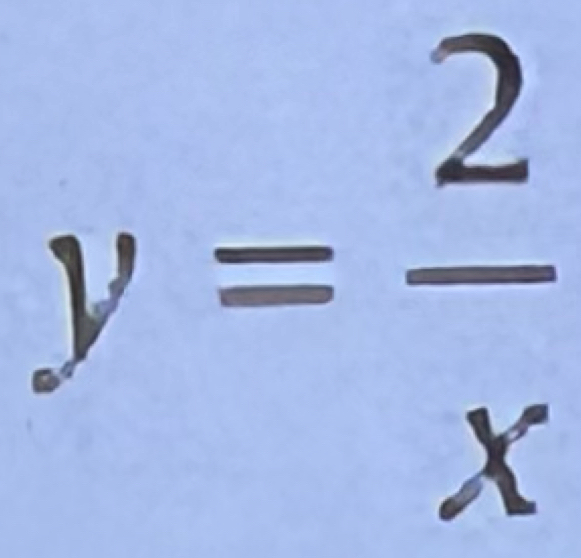 □ 
y= 2/x 