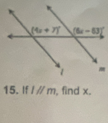 If parallel m , find x.