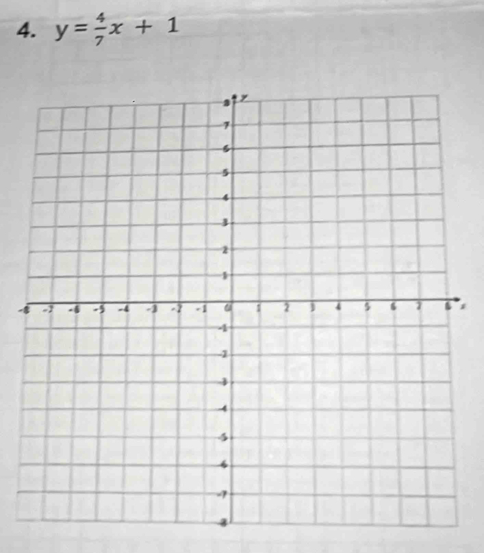 y= 4/7 x+1
-