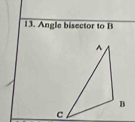 Angle bisector to B