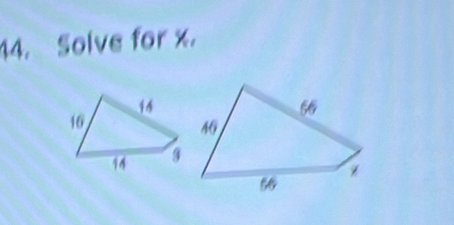 Solve for x.