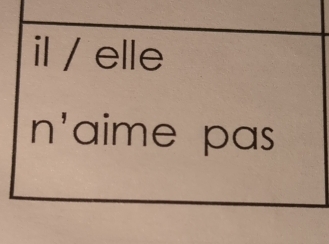 il / elle 
n'aime pas