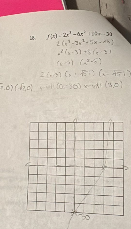 f(x)=2x^3-6x^2+10x-30