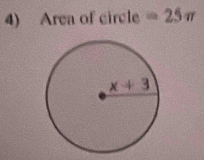 Area of circle =25π