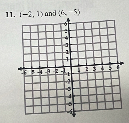 (-2,1) and (6,-5)