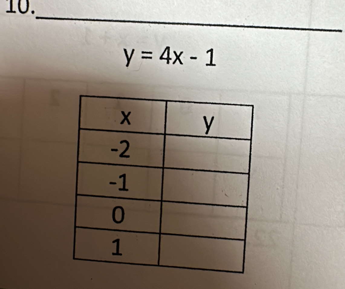 y=4x-1