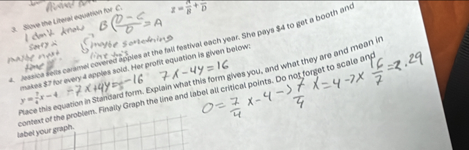 Solved: Slove the Literal equation for C. z= A/B +frac D dessica sells ...
