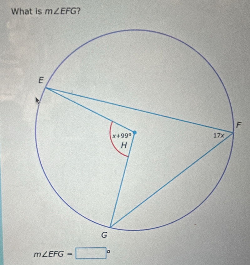 What is m∠ EFG ?
F
m∠ EFG=□°