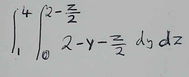 ∈t _1^(4∈t _0^(2-frac z)2)2-y- z/2 dydz