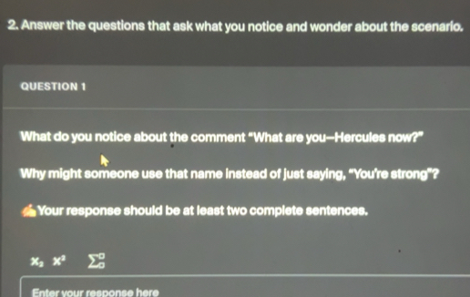 Solved: Answer the questions that ask what you notice and wonder about ...